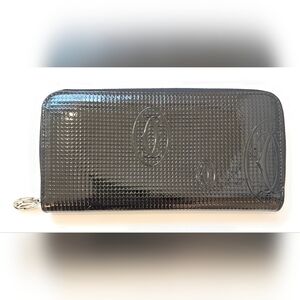 Cartier Black Patent Zippy Wallet